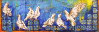 Afsheen, 12 x 36 Inch, Acrylic On Canvas, Pigeon Painting, AC-AFN-018